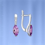 Серьги Смешинка. Аметист & Серебро