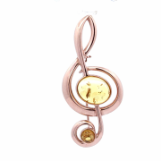 Vergoldete Silberbrosche 925 mit Bernstein