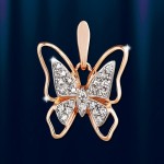Anhaenger "Butterfly" Russisches Goldschmuck 585 