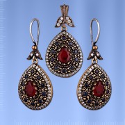 Silberset. Granat & Saphiren