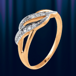 Ring aus Rotgold und Weissgold mit Diamanten