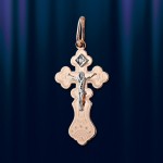 Kreuzanhaenger mit Brillant, bicolor 