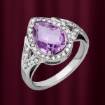 Gianni Lazzaro Weissgoldring mit Brillanten und Amethyst