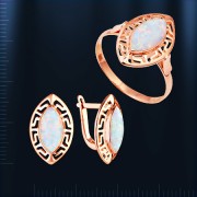 Ring & Ohrringer russisches Gold Opal