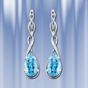 Серьги из серебра с топазом
