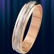 Кольцо обручальное золотое "Тропинка" 
