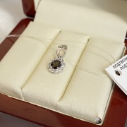 Серебряная подвеска. Раухтопаз в фианитах