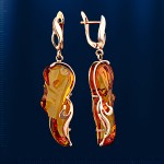 Ohrhaenger mit Bernstein russisches Gold