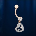 Золотой пирсинг пупка