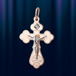 Kreuzanhaenger mit Brillant, bicolor 