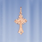 Серебряный крест с фианитом, позолоченый