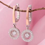 Silberohrhänger mit Gold Tanzender Zirkonia