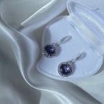 Silberohrhaenger mit Amethyst & Zirkonia