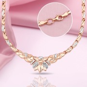 Goldcollier aus Rotgold/Weissgold 585°