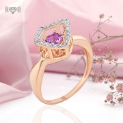 Rotgoldring 585 Dancing Amethyst Zirkonia