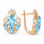 Купить золотые серьги с топазом