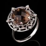 Silberring Rauchtopas & Fianiten