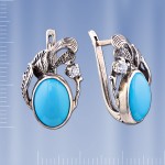 Ohrringe mit Tuerkis. Silber