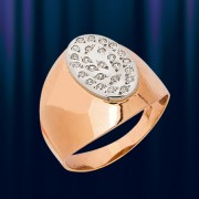 Золотой перстень печатка "Иней"