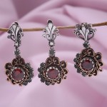 Silberset mit Granat