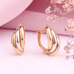 Серьги из русского золота 585 пробы Биколор