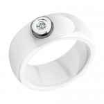 Керамическое кольцо с фианитом
