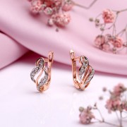 Goldene Ohrringe mit Diamanten