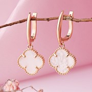 Rotgold 585 Ohrhänger mit Perlmutt ⌀12 mm