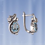 Ohrringer mit Topas. Silber 925°