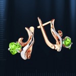 Ohrringe mit Amethyst. Bicolor