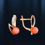Серьги с кораллом. Русское золото