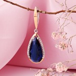 Серебряная подвеска с золотом Фианиты