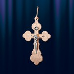 Kreuzanhaenger mit Brillant, bicolor 