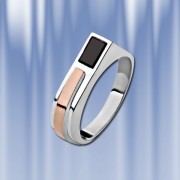 Herrenring . Rotgold , Silber