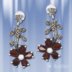 Серьги из серебра  с гранатом