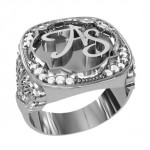 Перстень серебряный с инициалами