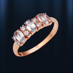 Goldring mit Topas. Russisches Goldschmuck 