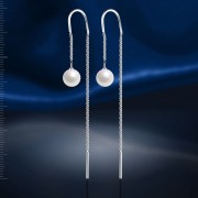 Goldene Ohrhaenger zum Durchziehen "Perlen"