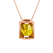 Vergoldeter Silberanhänger. Honigbernstein