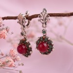 Silberohrhaenger "Nulepher". Rubin & Smaragd