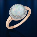 Goldring mit Opal und Zirkonia