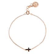 Vergoldeter Silberarmband mit Bernsteinkreuz