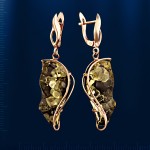 Ohrhaenger mit Bernstein russisches Gold