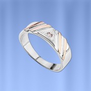  Ring mit Fianiten. Silber & Gold