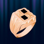 Кольцо перстень золотой "Квадрат"