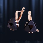 Серьги золотые с раухтопазом