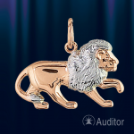 Знак зодиака золотой "Лев" фигурный