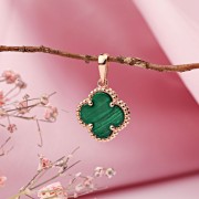 Goldanhänger 585 Rotgold mit Malachit 10 mm