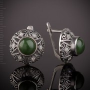 Ohrringe mit Nephrit Silber 