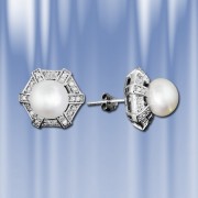Ohrstecker aus 925er Silber mit Perlen und Zirkonia